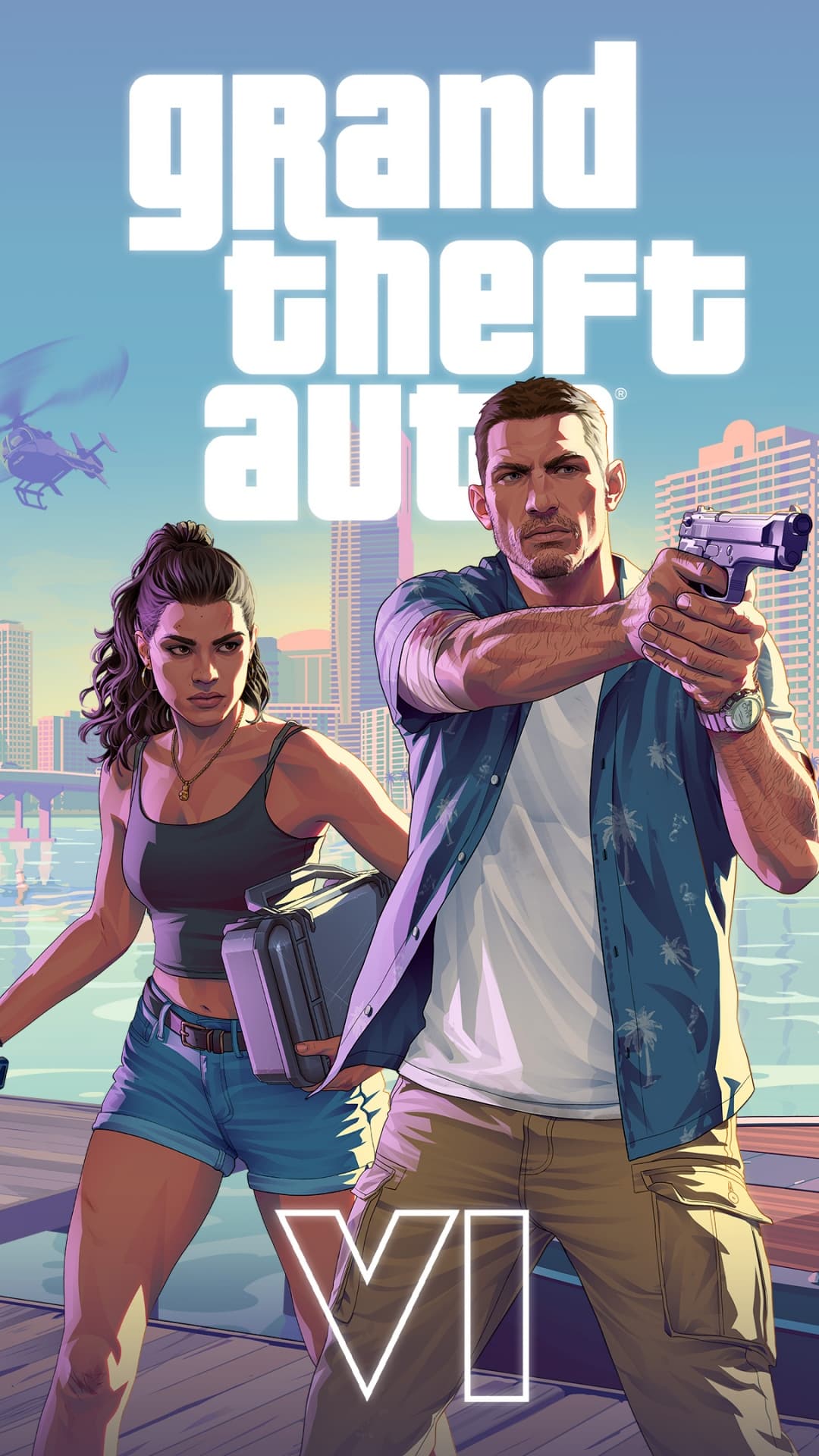 Grand Theft Auto VI neon portrait artwork